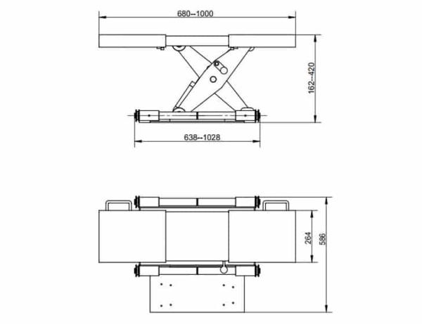 Achsfreiheber – Modell Handpumpe schmal