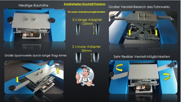Achsfreiheber – Modell Druckluft Premium